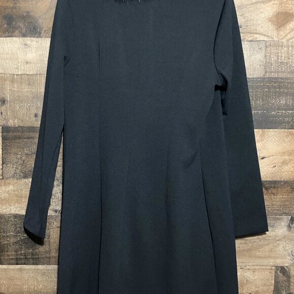 Bisou Bisou Black Coat/Duster with Removable Fur Collar - Picture 4 of 12